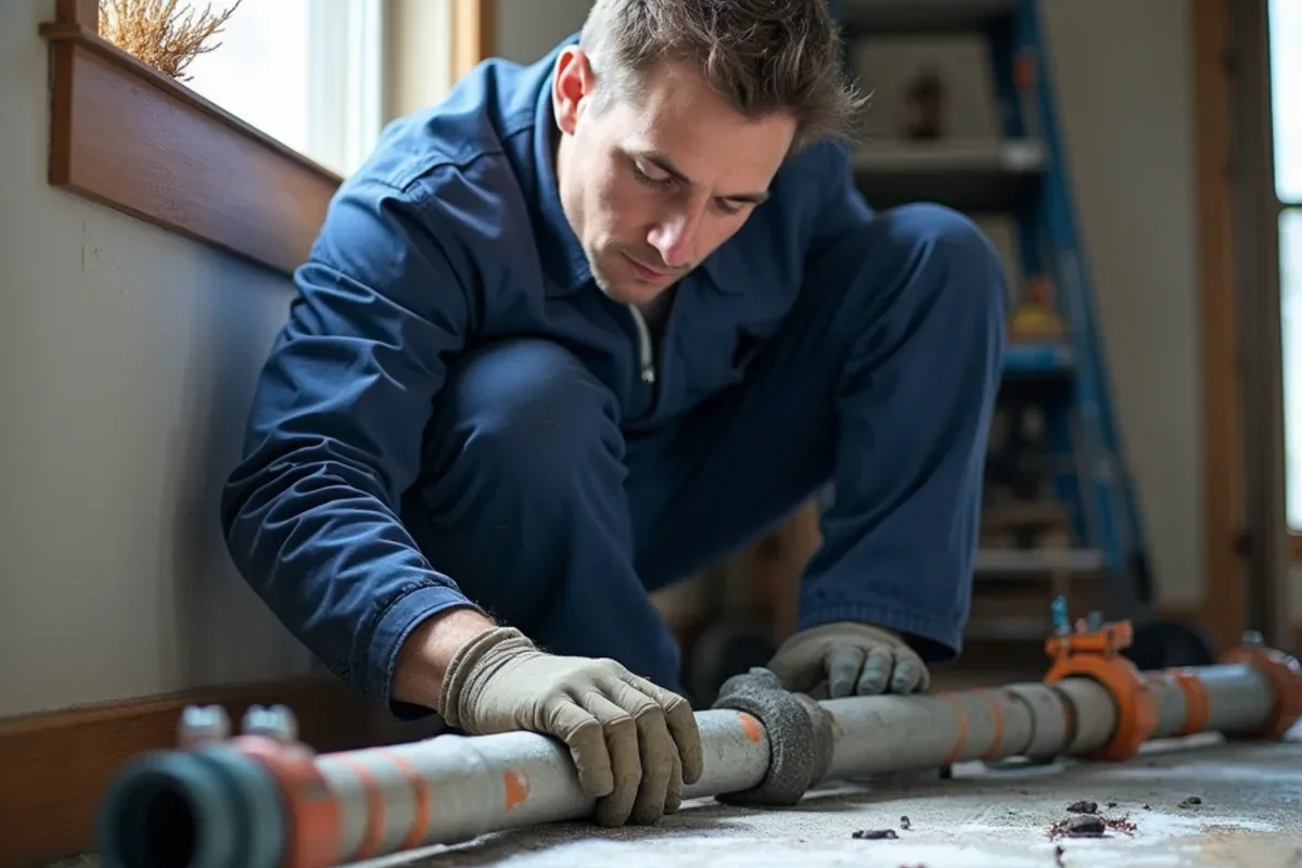 Plumbing supply line freeze burst repair and water damage containment in an older Ogden residence