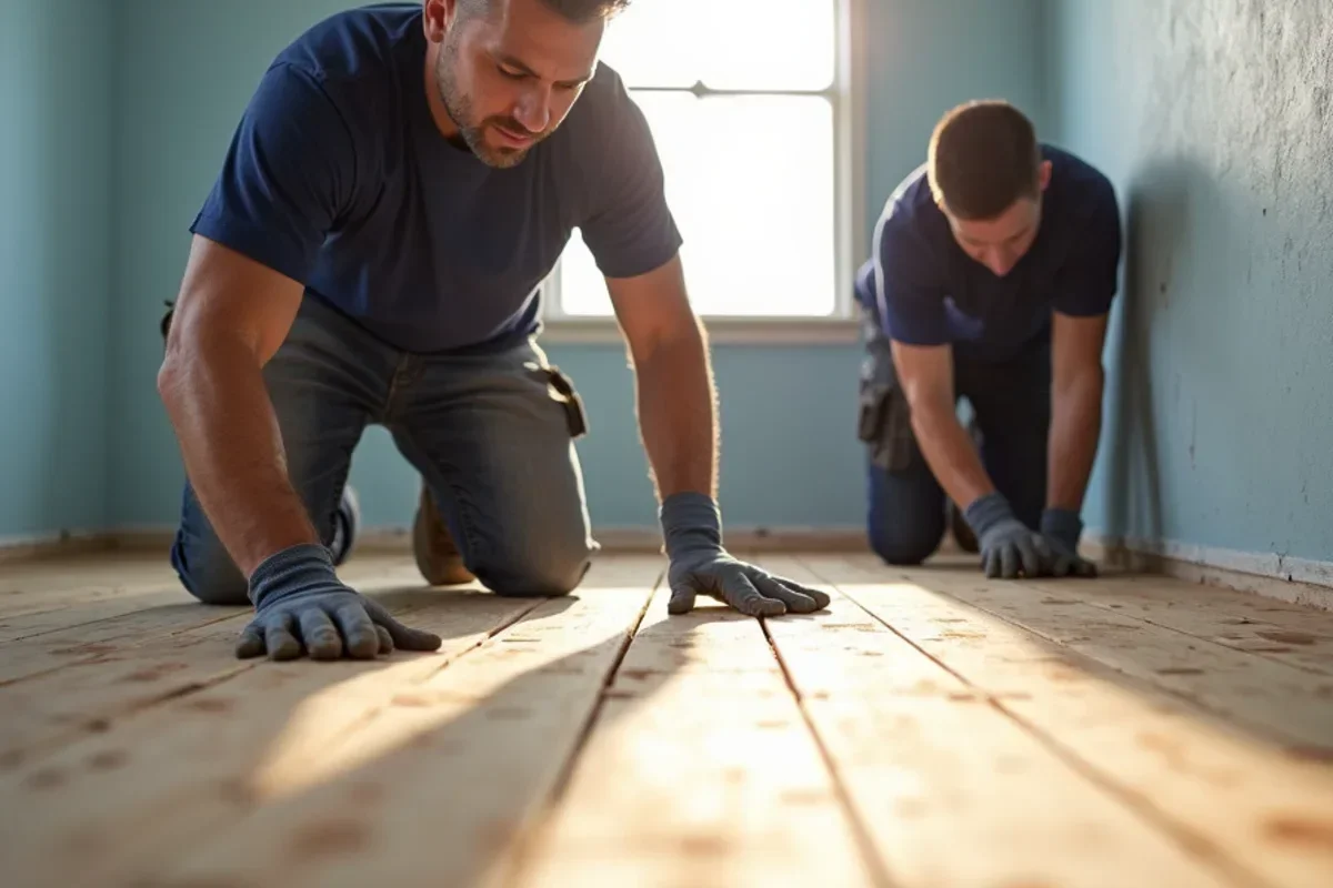 Installing brand new exterior grade plywood subfloor after removing mold rotted boards