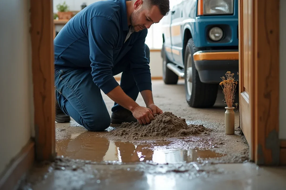 Cleaning silt and water after sump pump failure in low lying Farr West basement