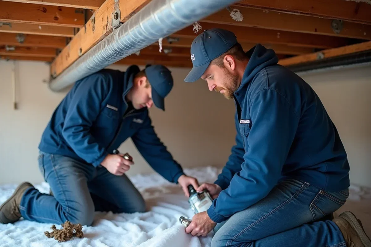 Frozen copper pipe burst in unheated North Ogden garage ceiling being repaired and dried