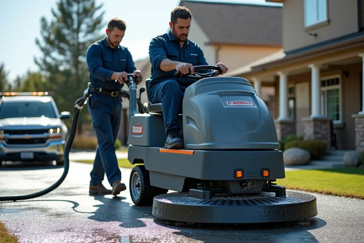 Weighted ride-on rover extractor pulling water out of deep carpet pile and pad